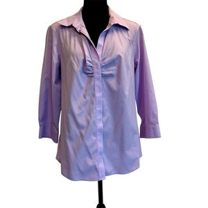 Eddie Bauer stretch wrinkle resistant lilac purple 3/4 sleeve dress shirt L